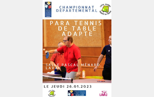 🏓 Championnat Para Tennis de Table Adapté 🏓